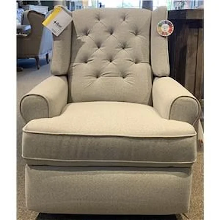 Traditional Tufted Swivel Glider Recliner with Inside Handle